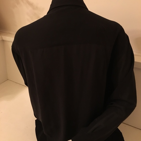 ET VOUS SILK BILLOWY black BUTTON DOWN SHIRT.Small - Picture 4 of 5
